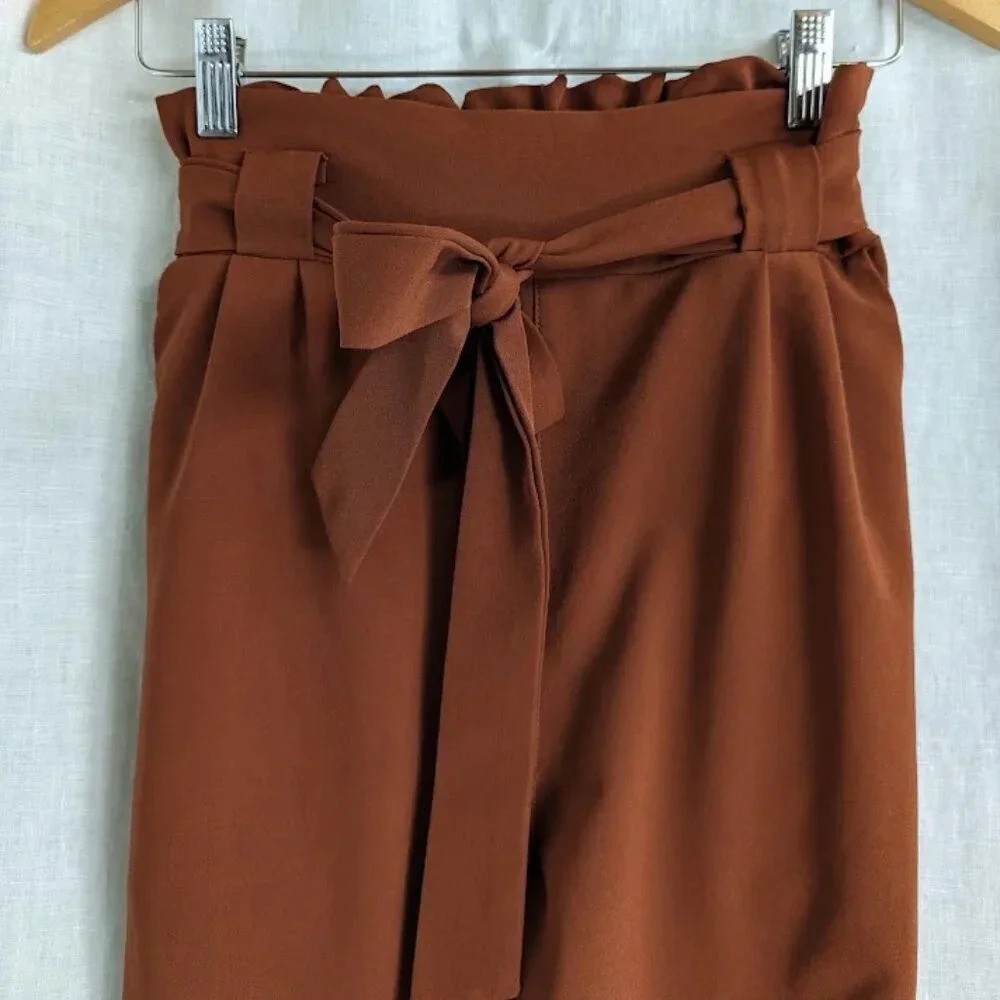 Grace Karin paper bag polyester and spandex pants, bows, women's size Medium B17